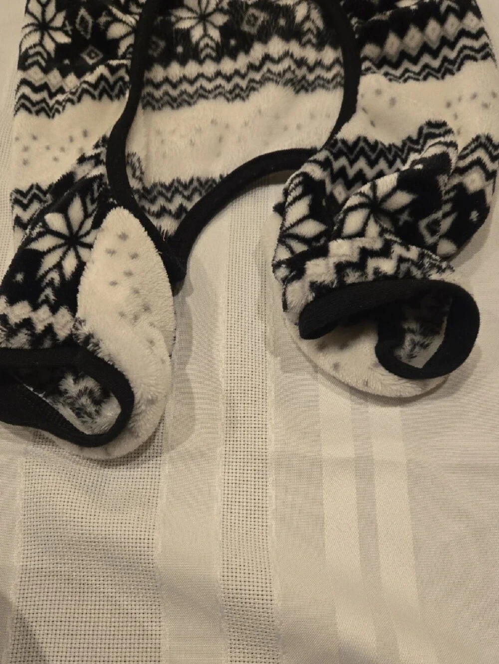 Fair Isle Black & White Fleece Dog Onsie